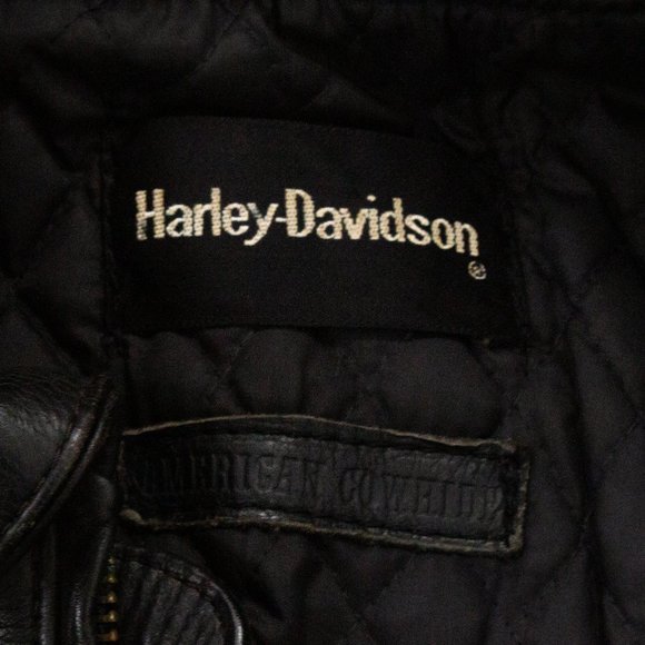 Vintage Harley Davidson Leather Biker Jacket Black - Picture 11 of 14